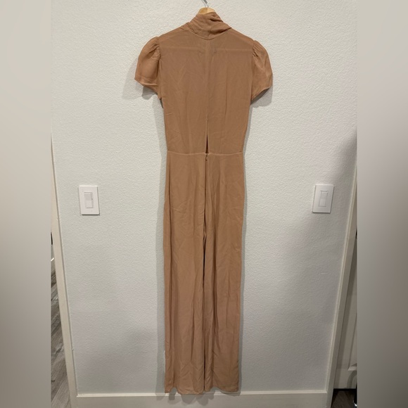 Reformation Elegant Beige Frannie Jumpsuit with Bow Detail - 0 - Picture 3 of 10